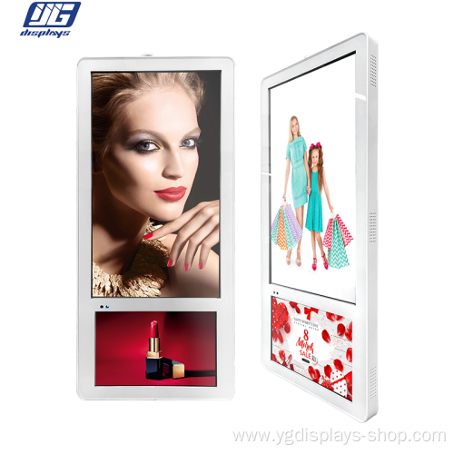 Wall mounted dual screen LCD signage